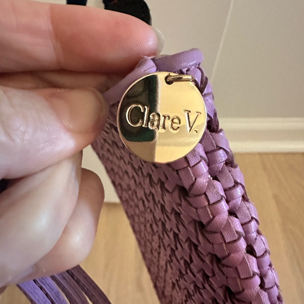 Clare V Lilac Woven Handbag